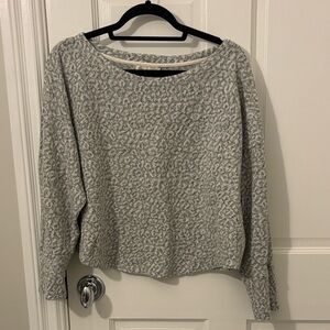 Gray Anthropologie Leopard Print Sweater
